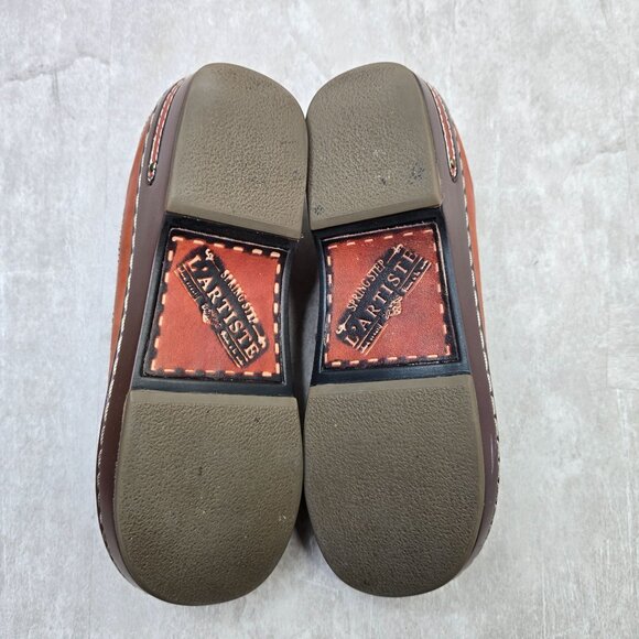 L'artiste Spring Step Clogs Brown Leather Snake Print Slip On Platform Work Shoe - Picture 7 of 12